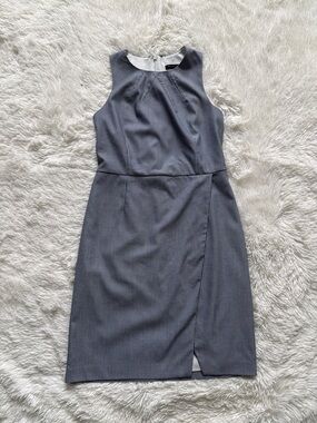 Banana Republic Slate Gray Pinstripe Sleeveless Sheath Dress